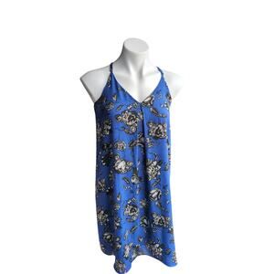 Vince Camuto petite Small halter dress blue print